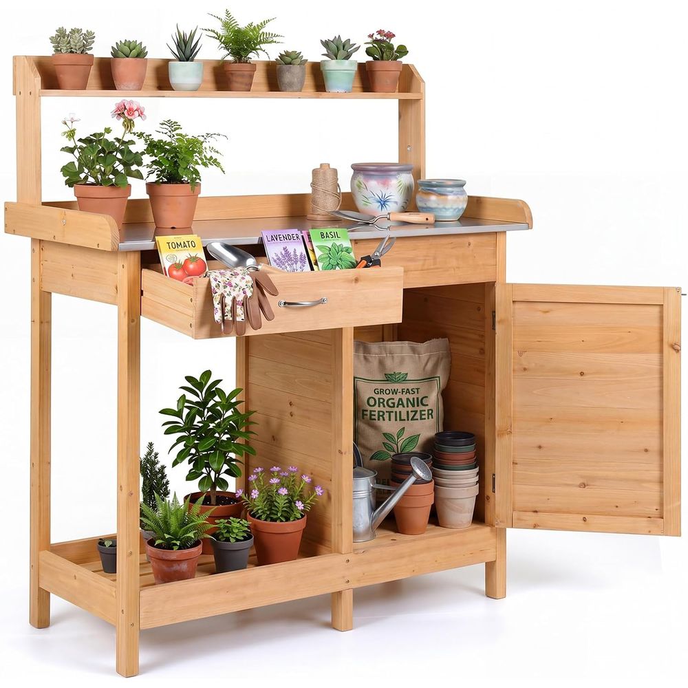Outdoor Potting Bench Table Wo - огляд і ціна Woodworking Bench