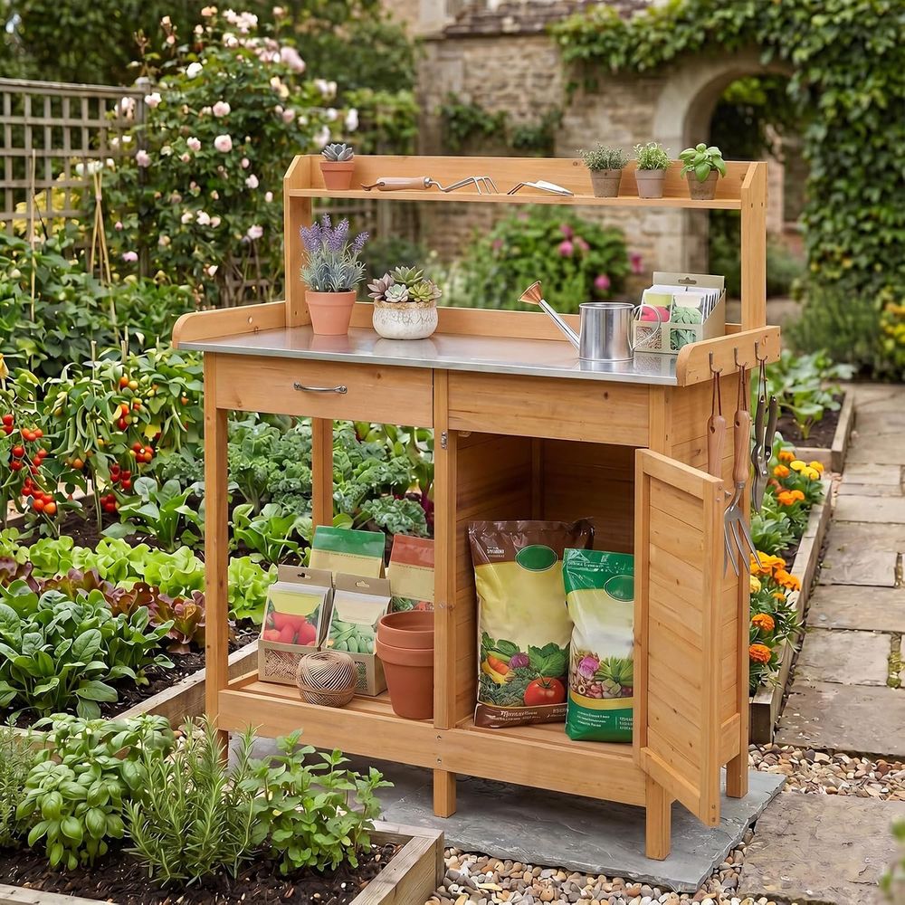 Outdoor Potting Bench Table Wo - огляд і ціна Woodworking Bench