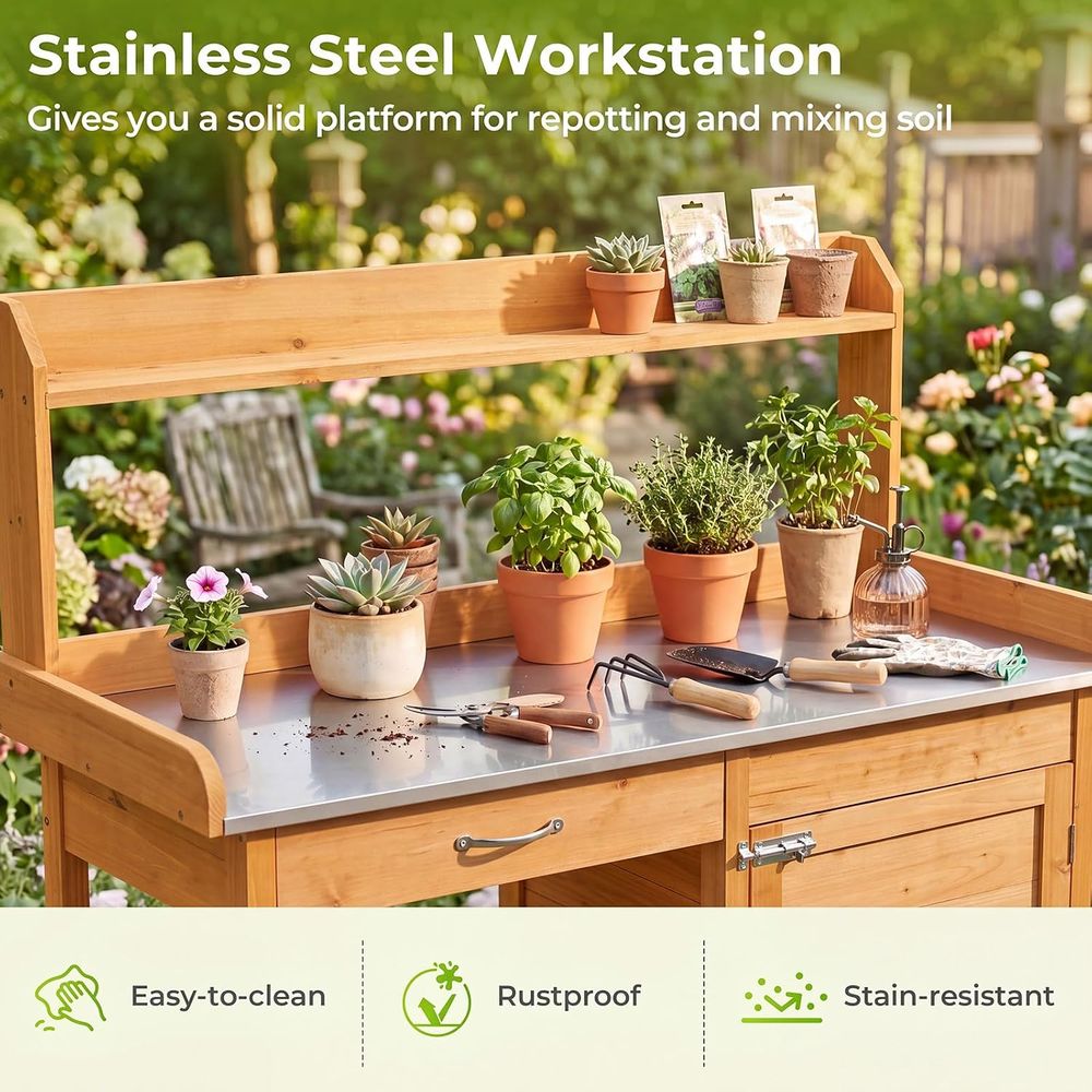 Outdoor Potting Bench Table Wo - огляд і ціна Woodworking Bench