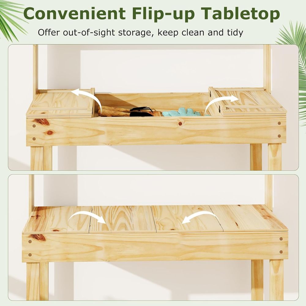 Potting Bench Table, 60” Wood  - огляд і ціна Woodworking Bench